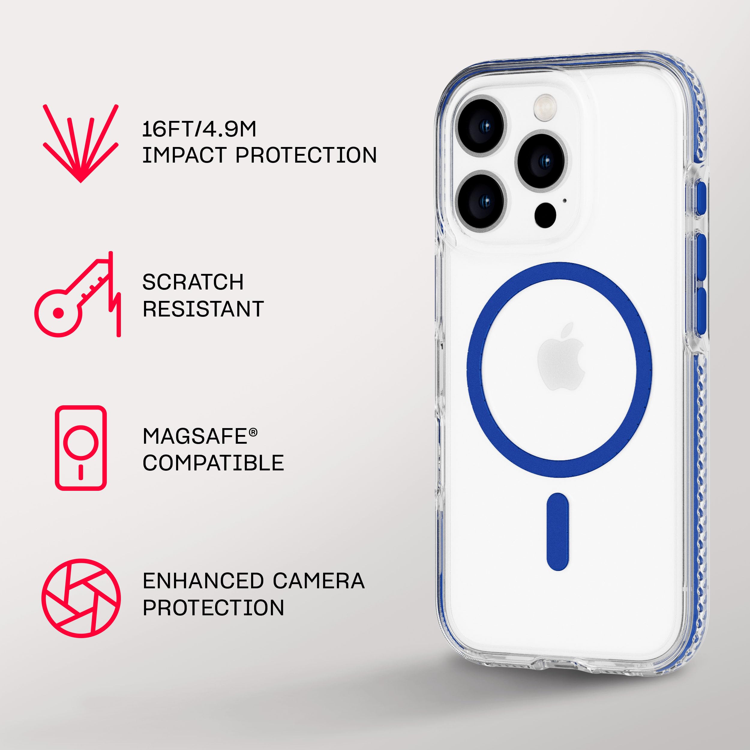 Foto 5 pulgar | Funda Tech21 Evocrystal Para Iphone 16 Pro Con Magsafe Blue - Venta Internacional.