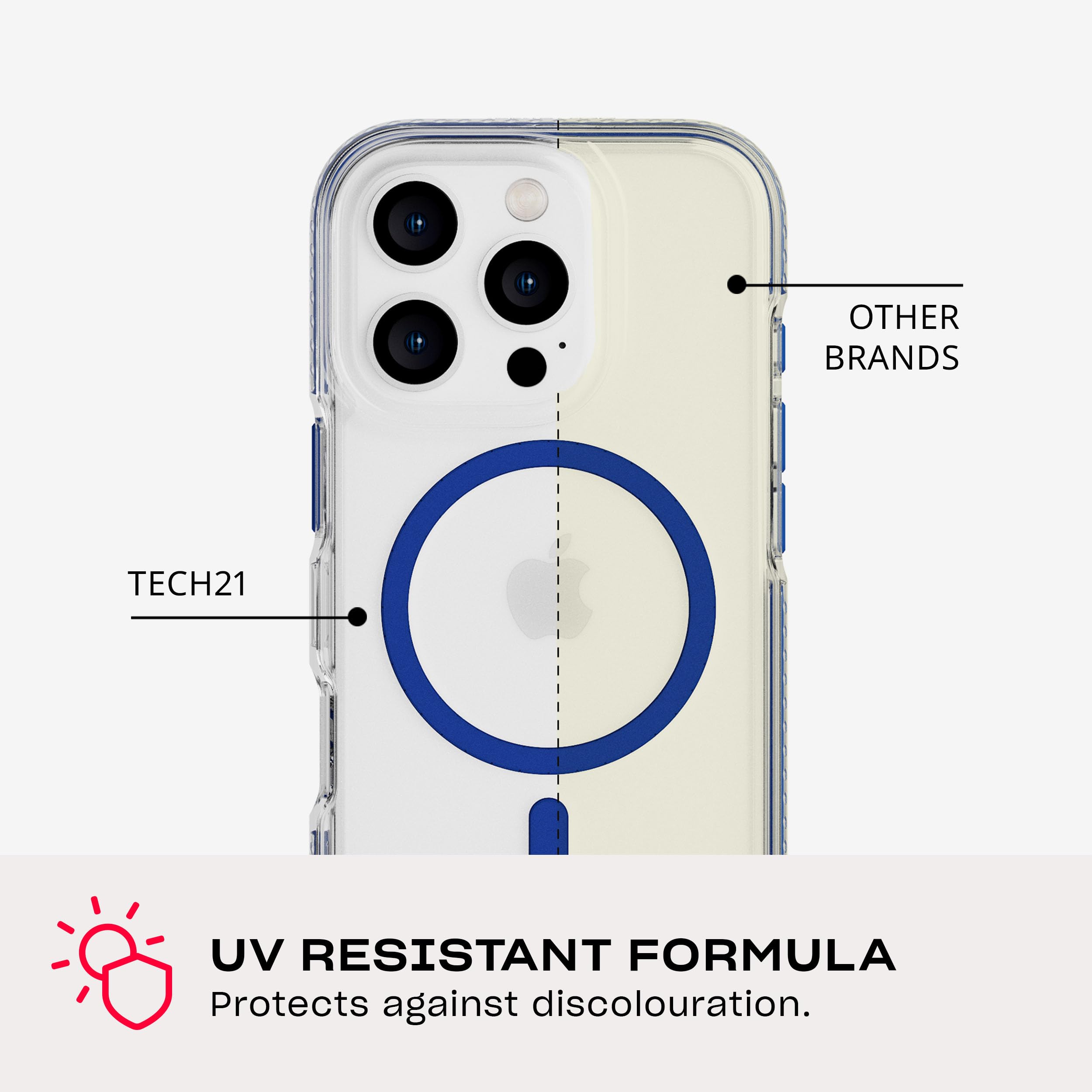 Foto 6 pulgar | Funda Tech21 Evocrystal Para Iphone 16 Pro Con Magsafe Blue - Venta Internacional.