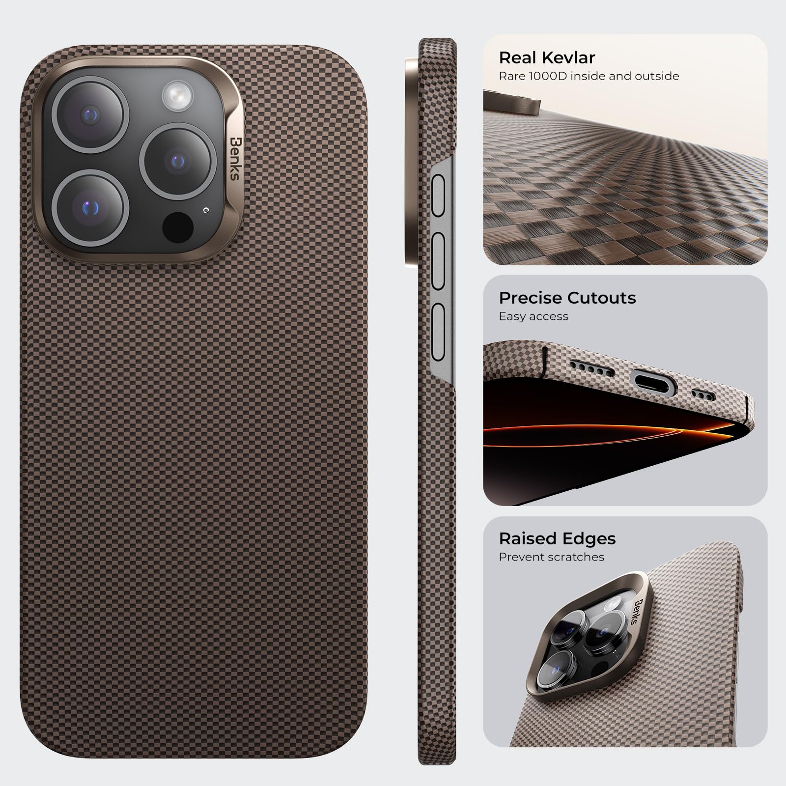 Foto 5 pulgar | Funda Benks Para Iphone 16 Pro Armortint Armorair De Fibra De Kevlar - Venta Internacional.