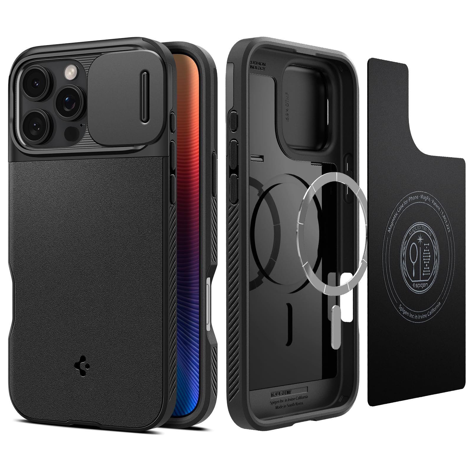 Foto 1 | Funda Spigen Optik Armor Magfit Para Iphone 16 Pro, Color Negro - Venta Internacional.