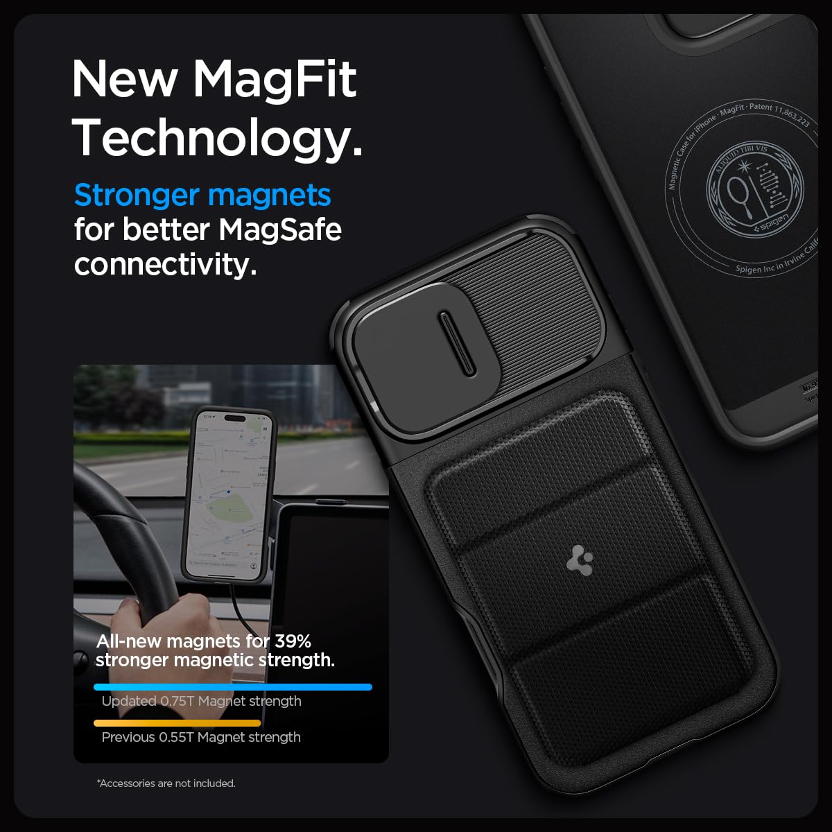 Foto 7 pulgar | Funda Spigen Optik Armor Magfit Para Iphone 16 Pro, Color Negro - Venta Internacional.