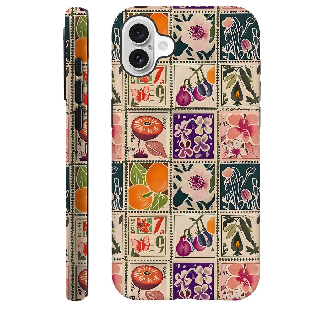 Foto 2 pulgar | Funda De Teléfono Genérica Para Iphone 16 Plus Vintage Stamp Collage - Venta Internacional.