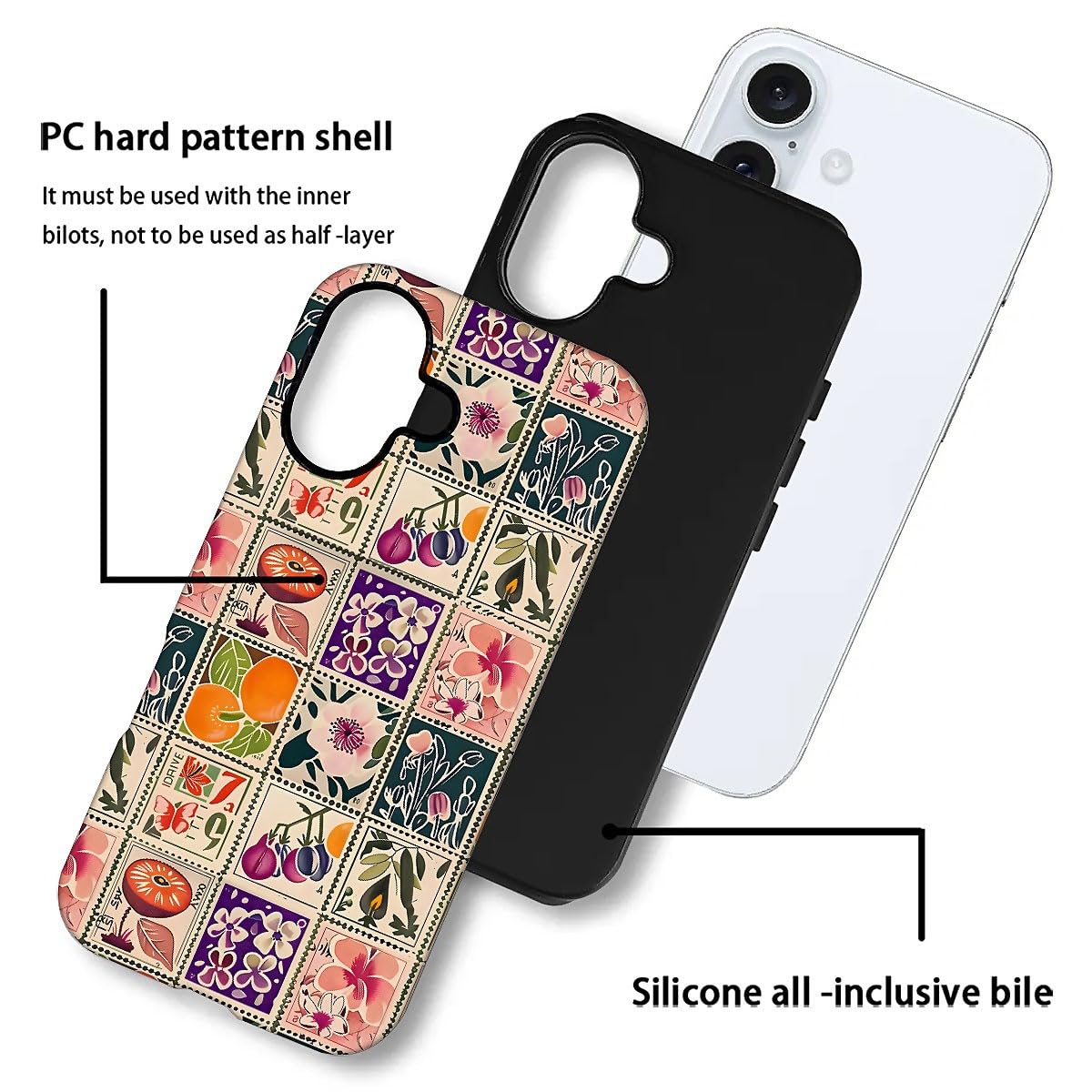 Foto 3 pulgar | Funda De Teléfono Genérica Para Iphone 16 Plus Vintage Stamp Collage - Venta Internacional.
