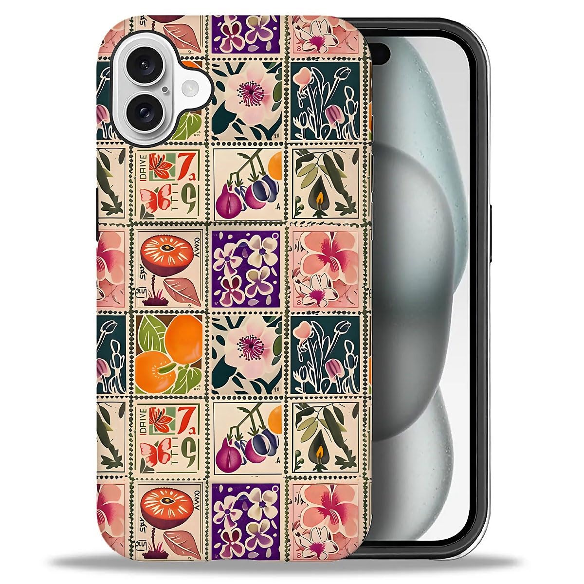 Foto 4 pulgar | Funda De Teléfono Genérica Para Iphone 16 Plus Vintage Stamp Collage - Venta Internacional.