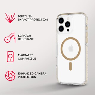 Foto 4 | Funda De Teléfono Tech21 Evocrystal Para Iphone 16 Pro Max Gold - Venta Internacional.