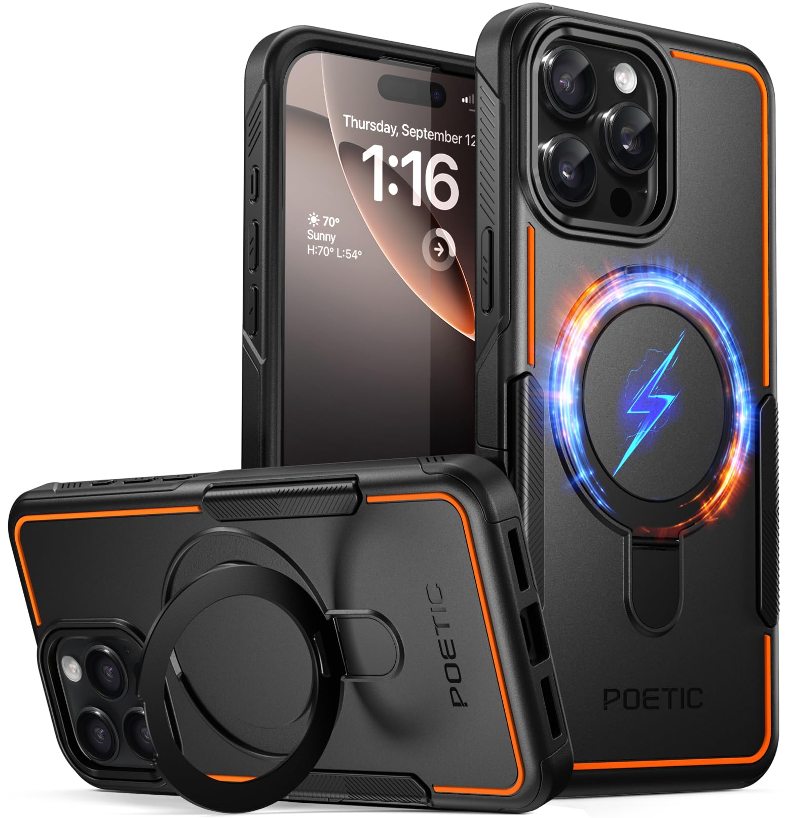 Foto 2 pulgar | Funda De Teléfono Poetic Neon Con Forma De Anillo Magnético Con Soporte Para Iphone 16 Pro Max - Venta Internacional.