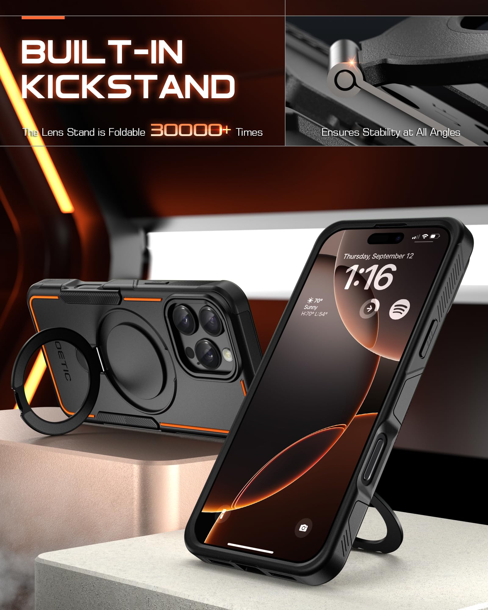 Foto 6 pulgar | Funda De Teléfono Poetic Neon Con Forma De Anillo Magnético Con Soporte Para Iphone 16 Pro Max - Venta Internacional.