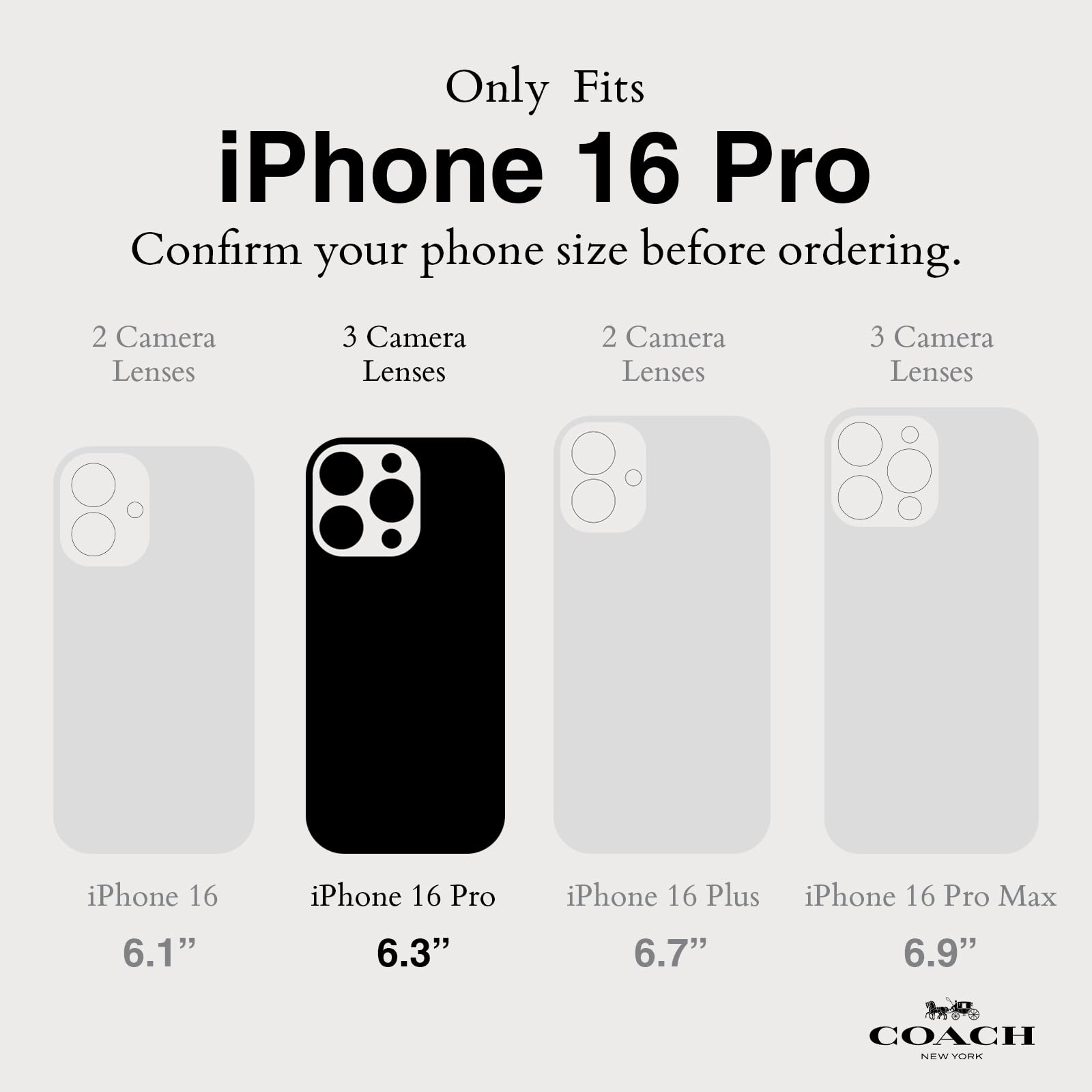 Foto 3 pulgar | Funda Para Teléfono Coach Signature Canvas Slim Wrap Para Iphone 16 Pro - Venta Internacional.