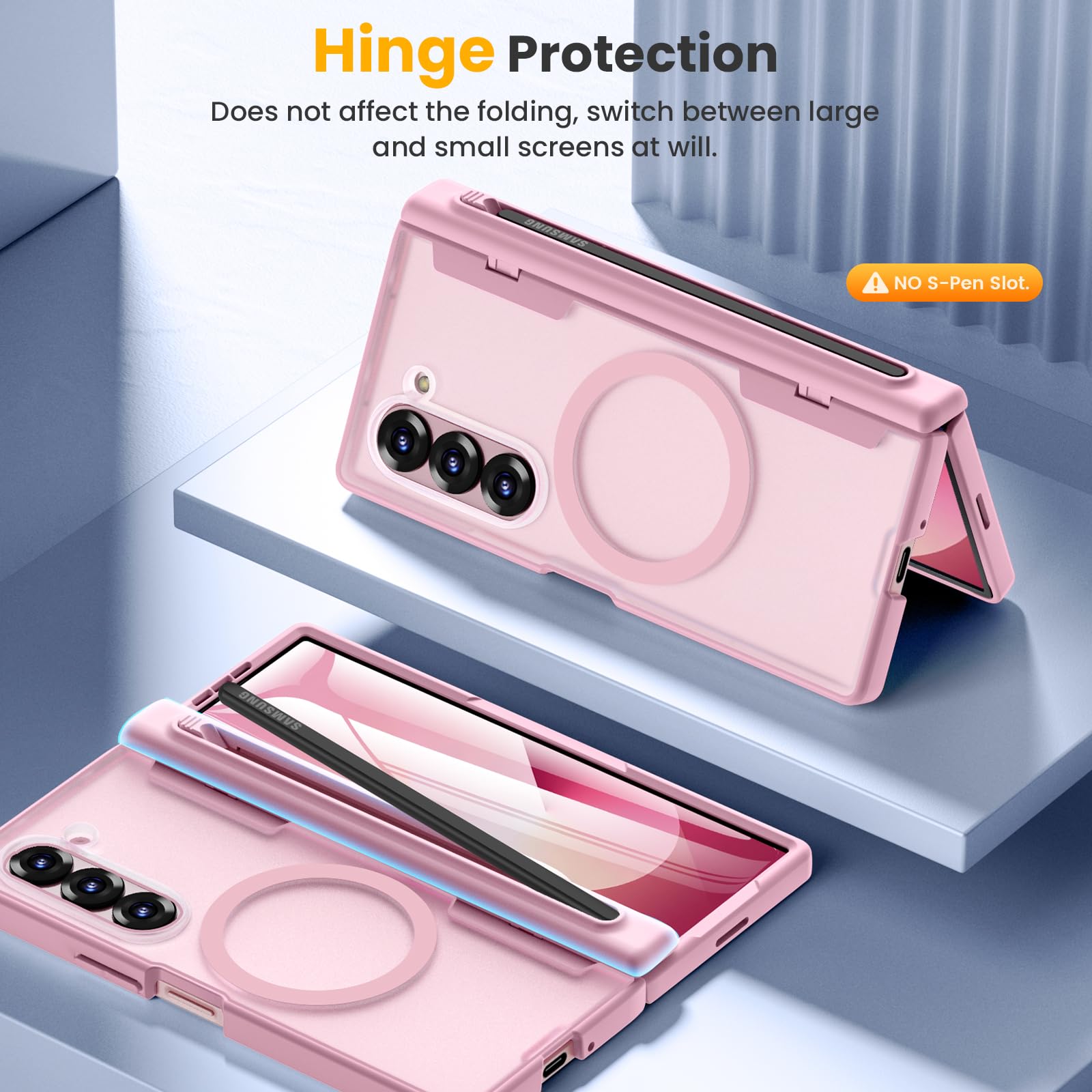 Foto 7 | Funda Caka Para Samsung Galaxy Z Fold 6 Con Soporte Para Bolígrafos, Color Rosa - Venta Internacional.