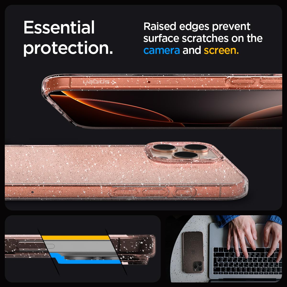 Foto 6 pulgar | Funda Spigen Liquid Crystal Glitter Para Iphone 16 Pro - Venta Internacional.