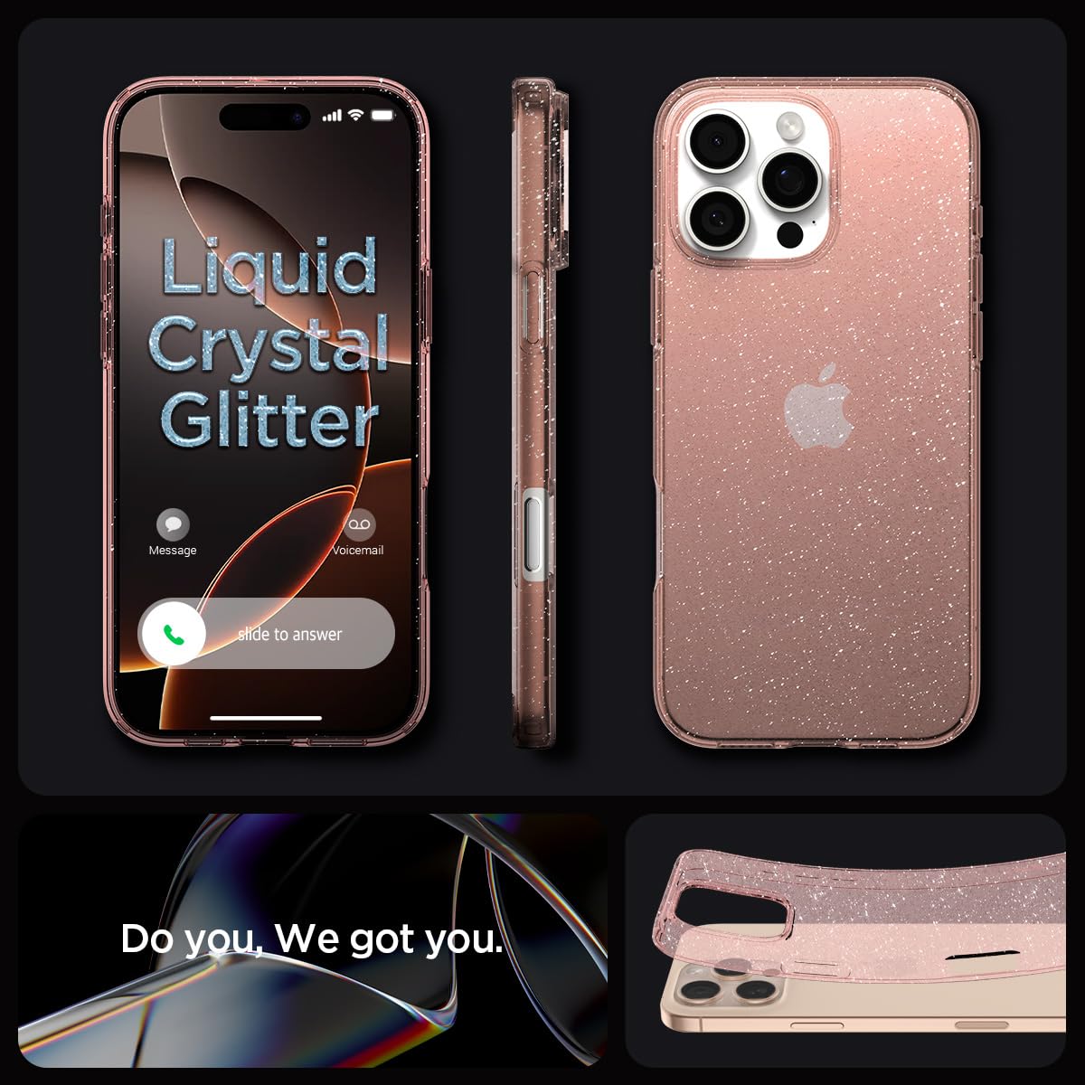 Foto 8 pulgar | Funda Spigen Liquid Crystal Glitter Para Iphone 16 Pro - Venta Internacional.