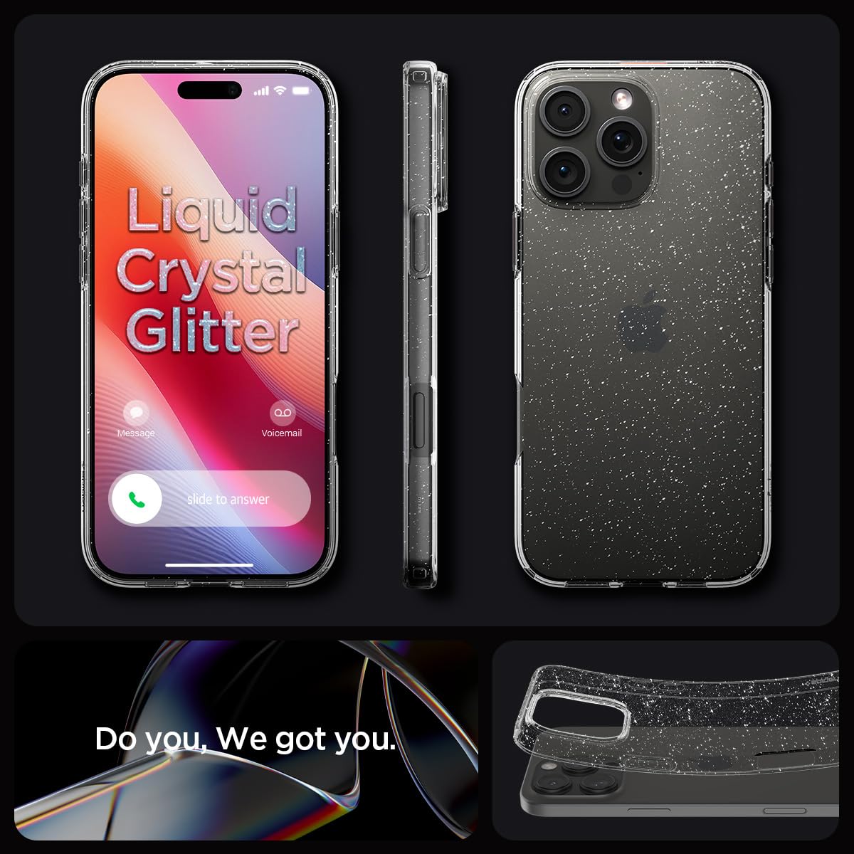 Foto 8 pulgar | Funda Spigen Liquid Crystal Glitter Para Iphone 16 Pro Max - Venta Internacional.