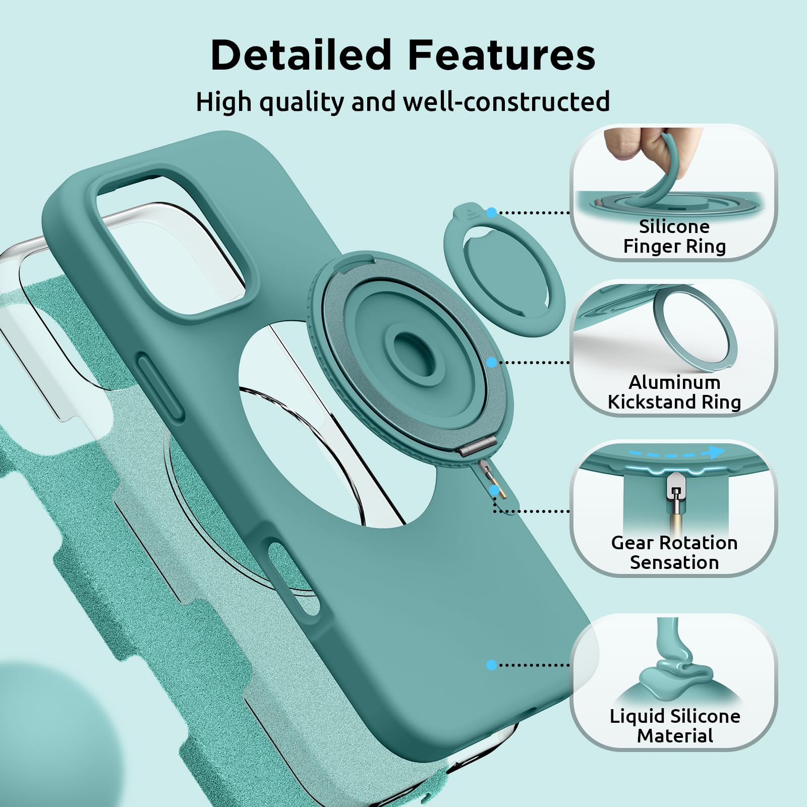 Foto 6 pulgar | Funda Surphy Con Soporte Magnético Para Iphone 16 Pro Con Anilla Para El Dedo - Venta Internacional.