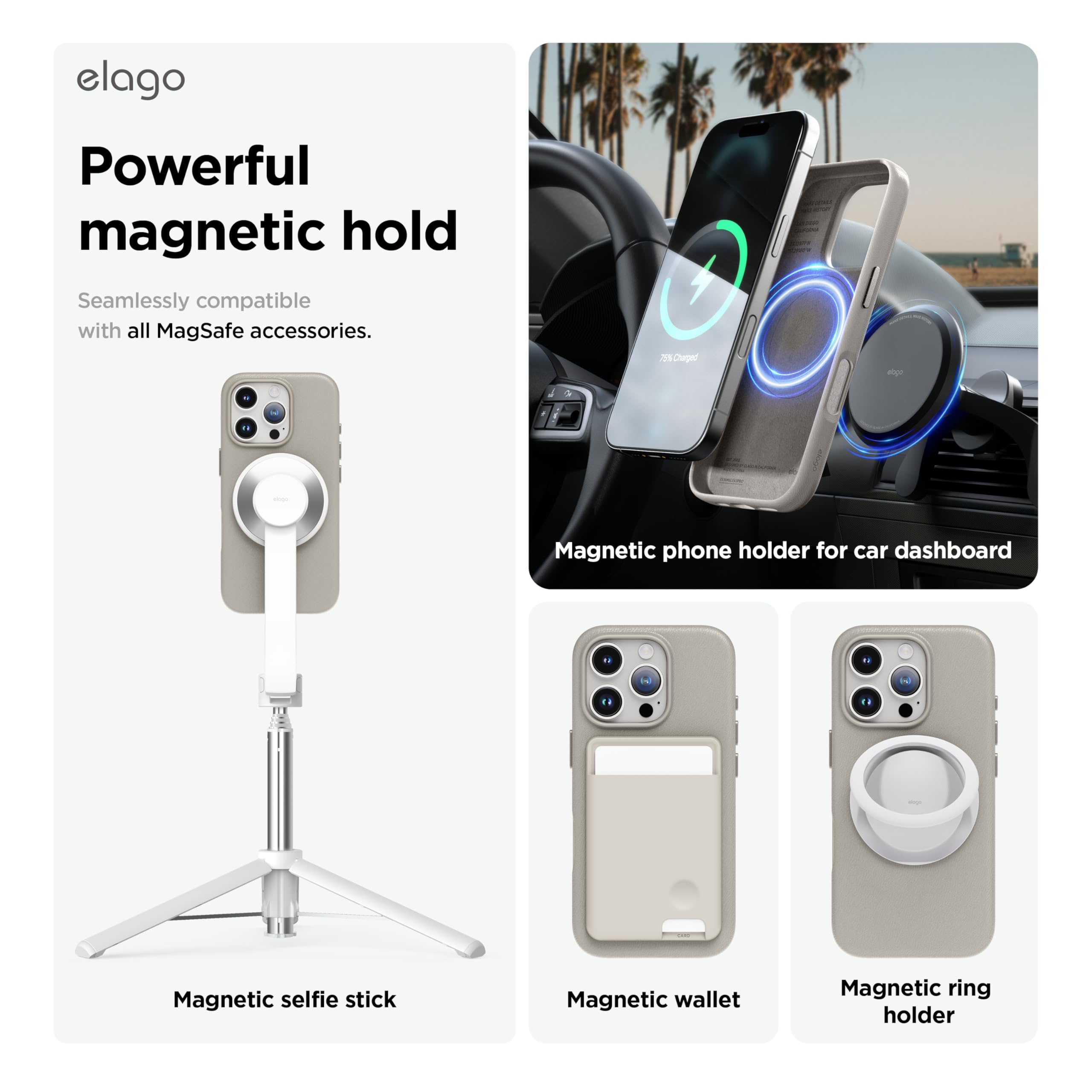 Foto 4 pulgar | Funda De Piel Magnética Elago Compatible Con Iphone 16 Pro 6.3 - Venta Internacional.