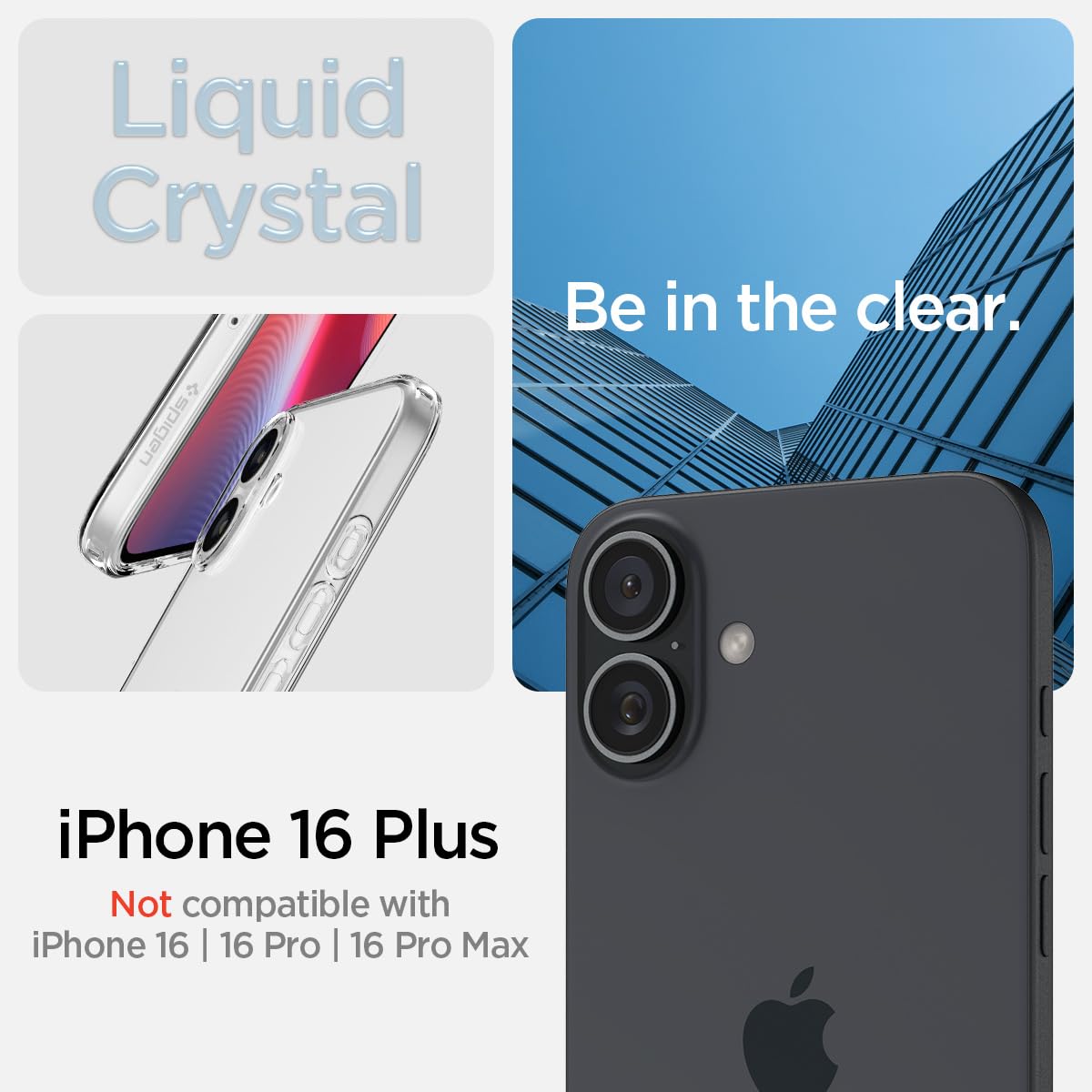 Foto 3 pulgar | Funda Spigen Liquid Crystal Para Iphone 16 Plus, Transparente - Venta Internacional.