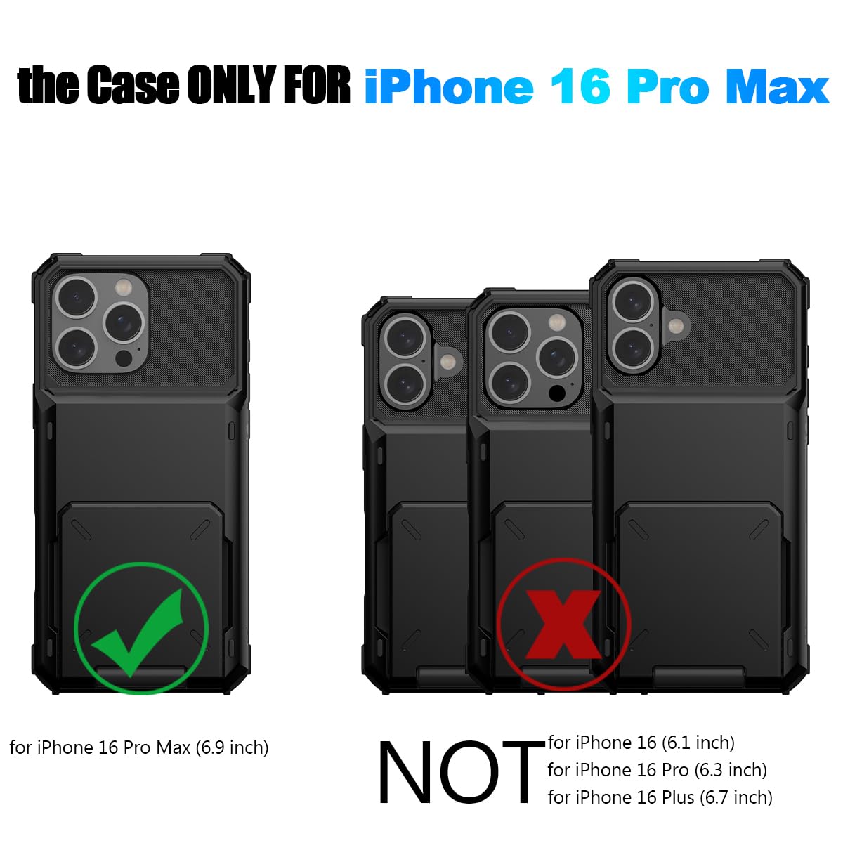 Foto 8 pulgar | Funda De Teléfono Nvollnoe Compatible Con Iphone 16 Pro Max Con Tarjetero - Venta Internacional.