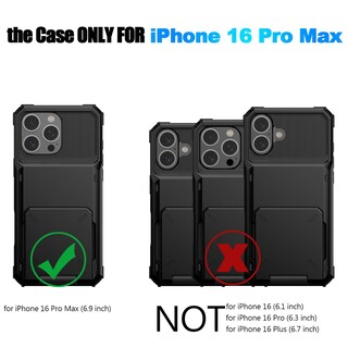 Foto 7 | Funda De Teléfono Nvollnoe Compatible Con Iphone 16 Pro Max Con Tarjetero - Venta Internacional.