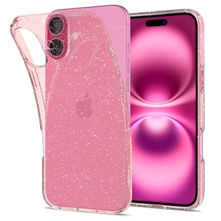Foto 1 | Funda Spigen Para Iphone 16, Cristal Líquido, Purpurina, Cuarzo Rosa - Venta Internacional.