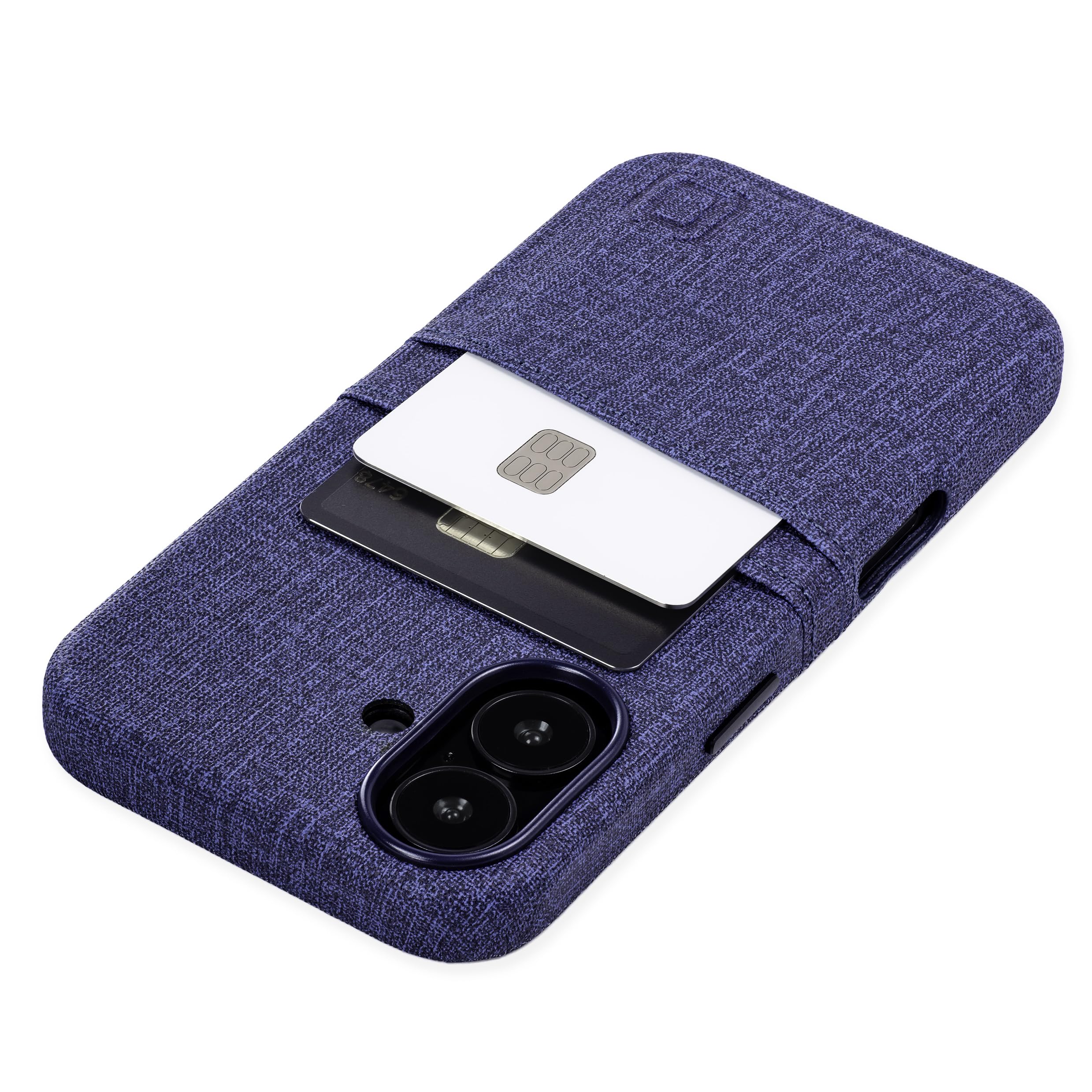 Tarjetero Dockem M2 Luxe De Piel Sintética Estilo Lona Para Iphone 16, Color Azul - Venta Internacional.