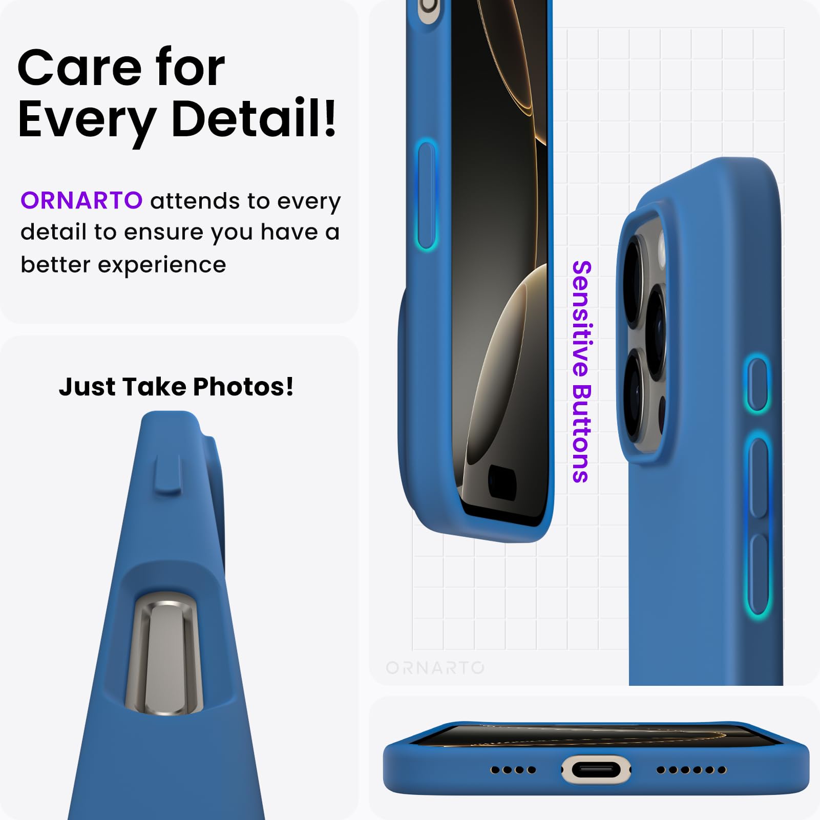 Foto 6 pulgar | Funda De Teléfono Ornarto Compatible Con Iphone 16 Pro Max De 6.9'' - Venta Internacional.