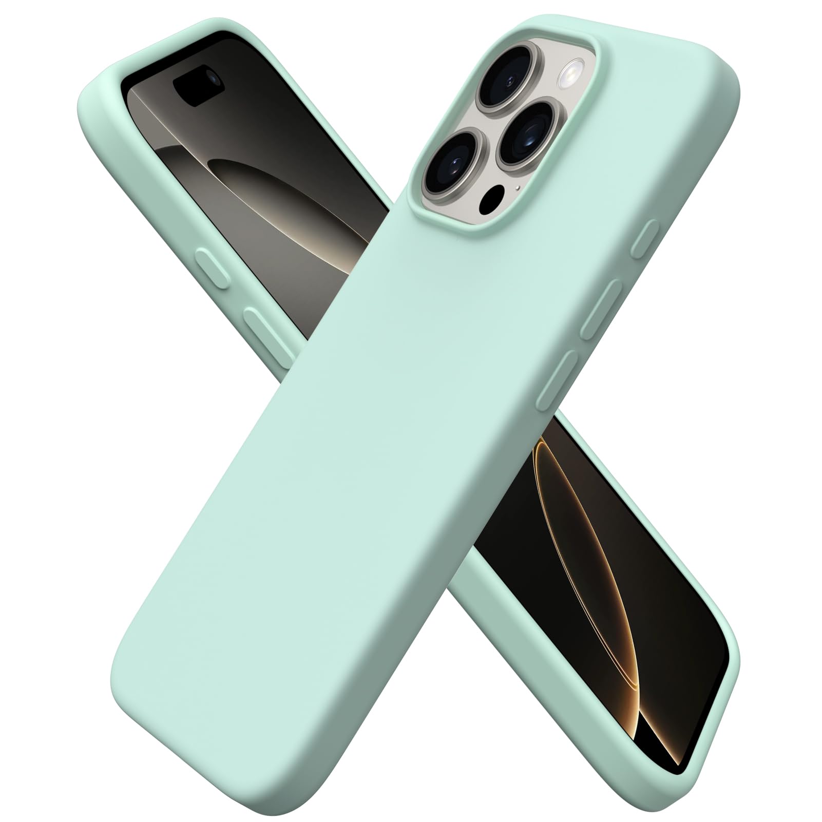 Foto 2 pulgar | Funda De Teléfono Ornarto Compatible Con Iphone 16 Pro 6.3 - Verde Menta - Venta Internacional.