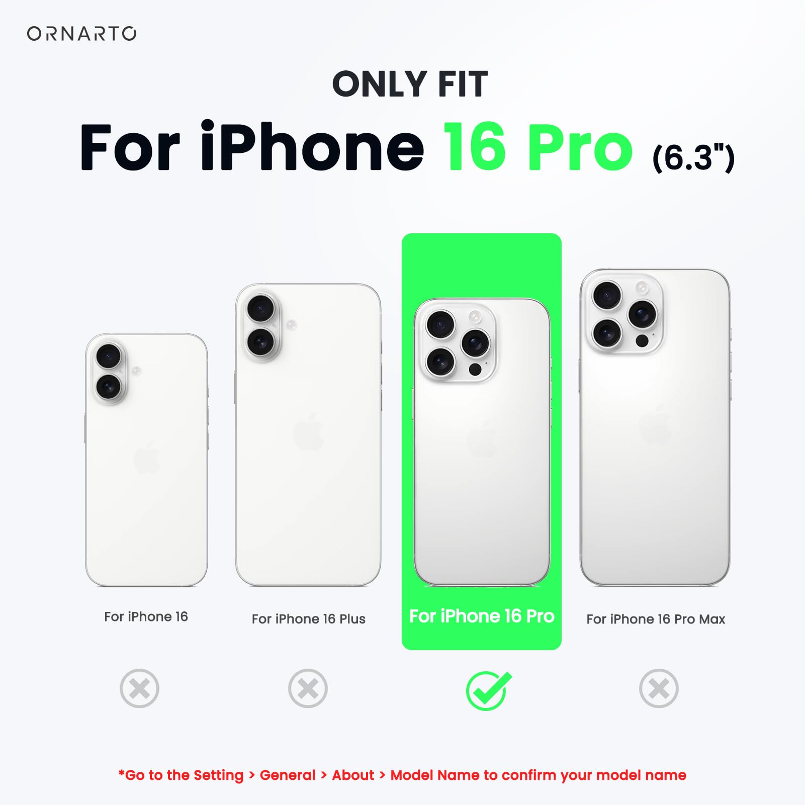 Foto 2 | Funda De Teléfono Ornarto Compatible Con Iphone 16 Pro 6.3 - Verde Menta - Venta Internacional.