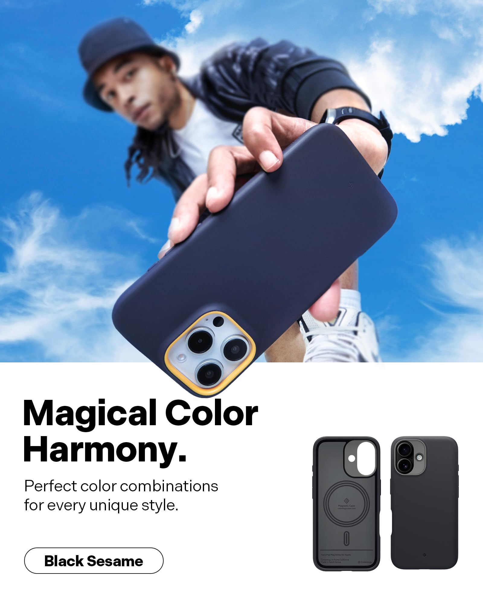 Foto 4 pulgar | Funda De Teléfono Caseology Nano Pop Mag Para Iphone 16 Negra - Venta Internacional.