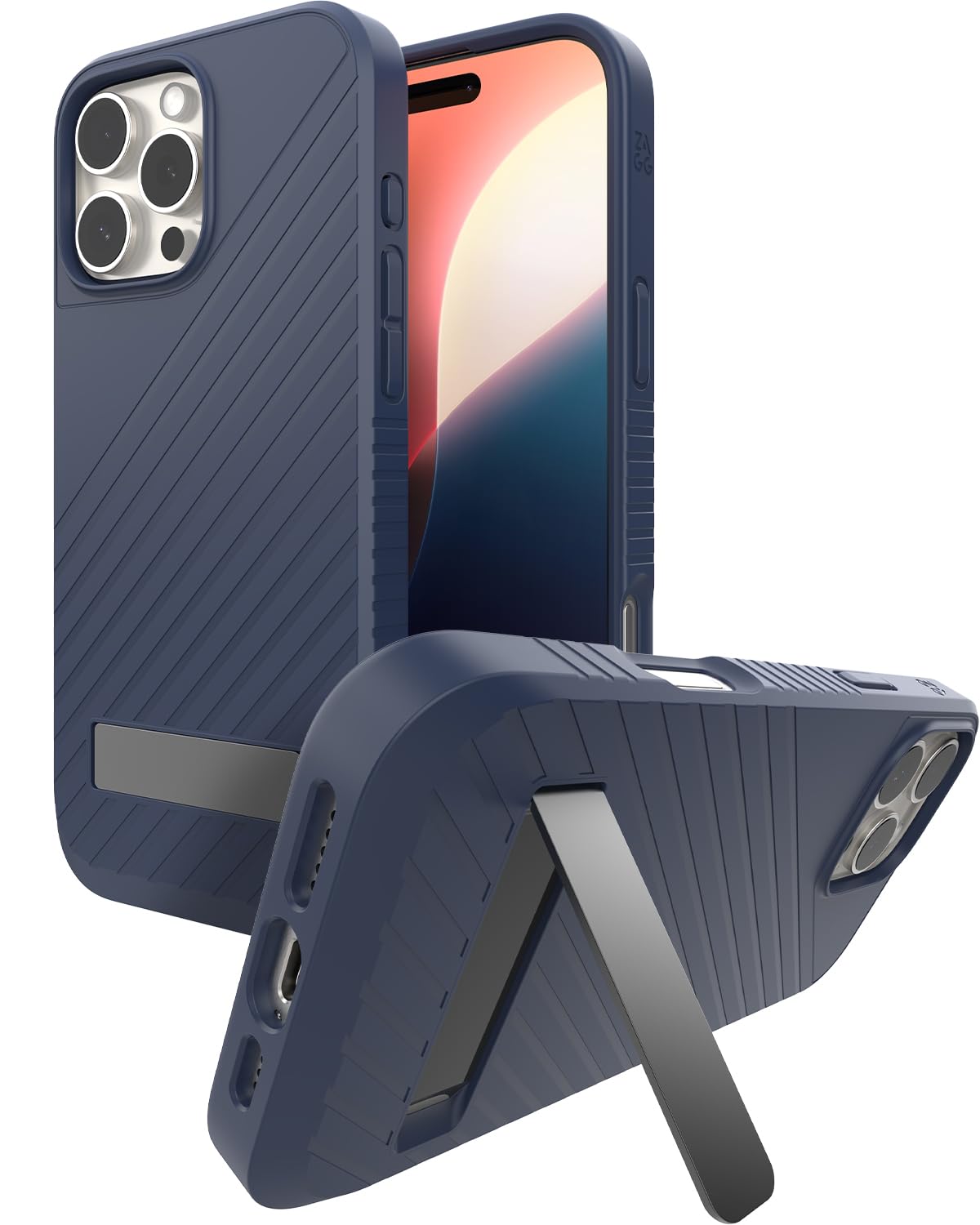 Funda Zagg Denali Snap Con Soporte Para Iphone 16 Pro Max, Color Azul - Venta Internacional.