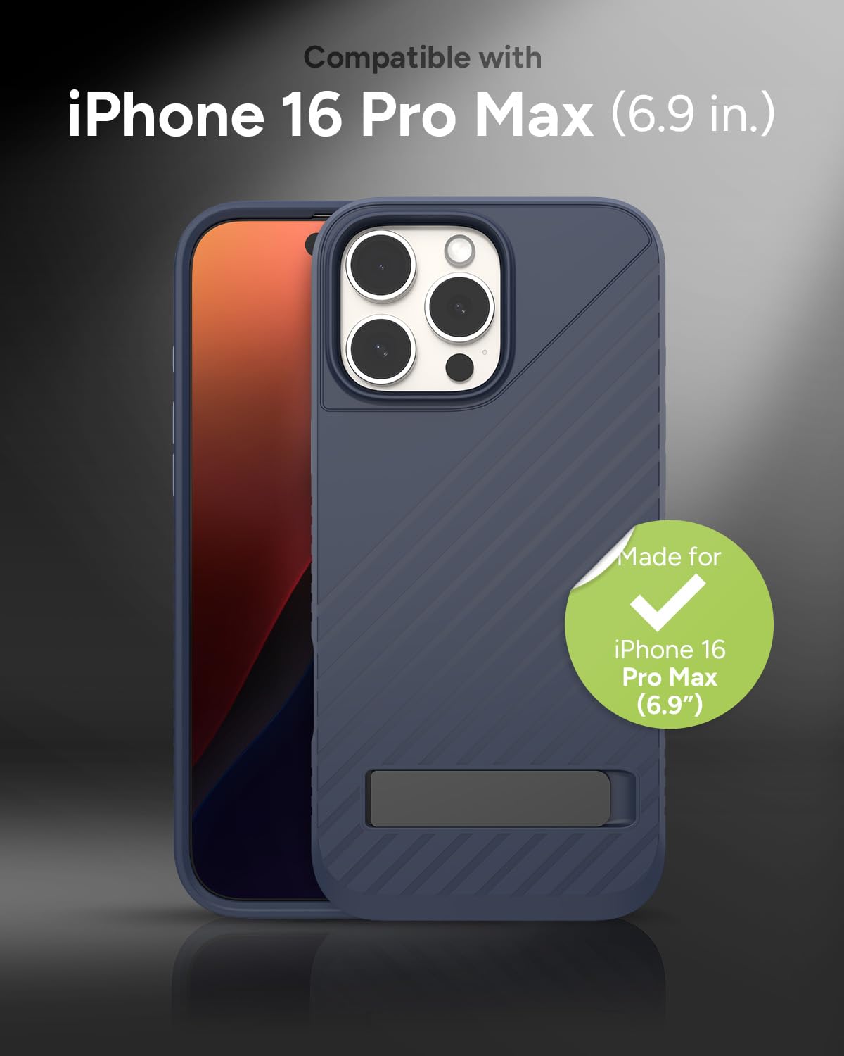 Foto 2 | Funda Zagg Denali Snap Con Soporte Para Iphone 16 Pro Max, Color Azul - Venta Internacional.