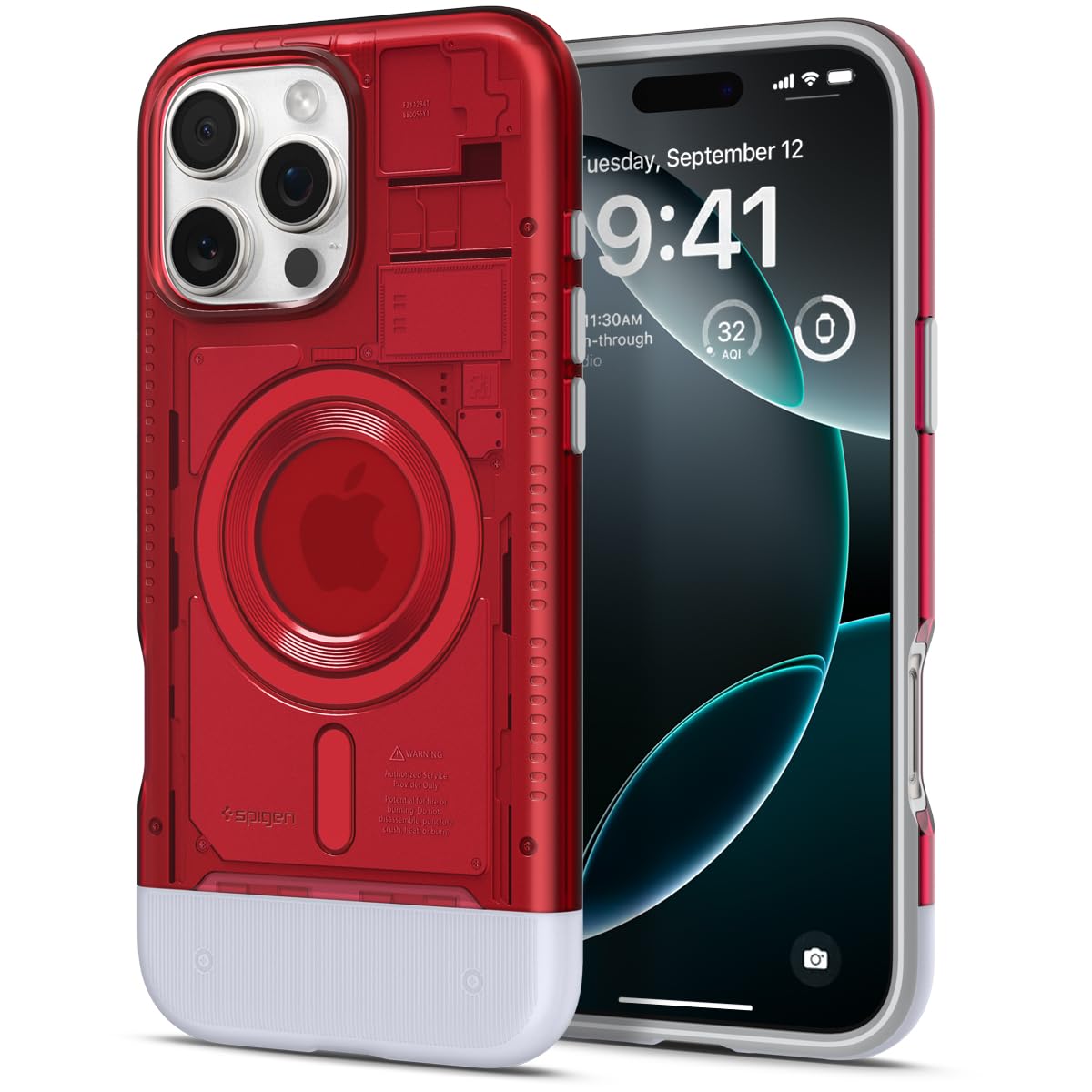 Foto 2 pulgar | Funda Spigen Classic C1 Magfit Para Iphone 16 Pro Ruby - Venta Internacional.