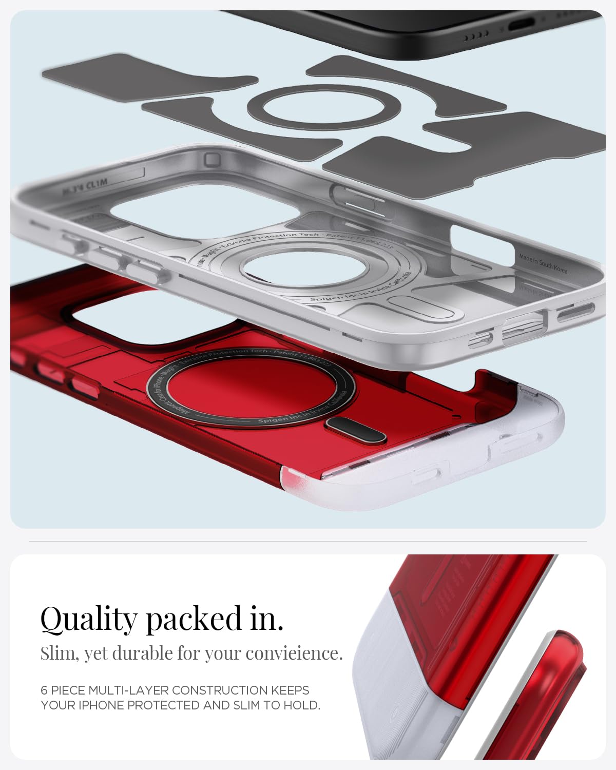 Foto 6 pulgar | Funda Spigen Classic C1 Magfit Para Iphone 16 Pro Ruby - Venta Internacional.