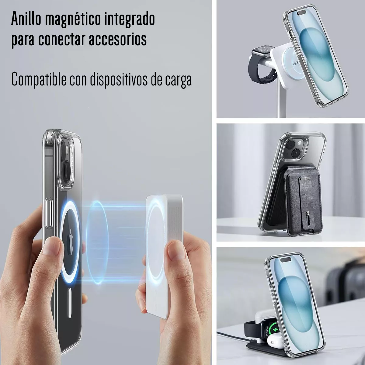 Foto 3 pulgar | Funda Para Iphone 13 Mini Magnetic Clear Resistente A Caidas