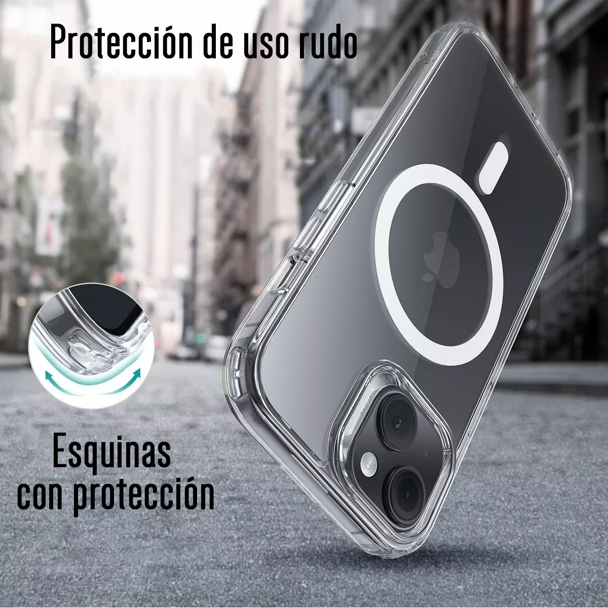 Foto 5 pulgar | Funda Para Iphone 15 Con Magsafe Resistente Anti Arañazos Transparente Magsafe Clear