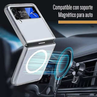 Foto 4 | Funda Para Galaxy Z Flip 5 Con Magsafe Protección Militar Transparente Magsafe Clear