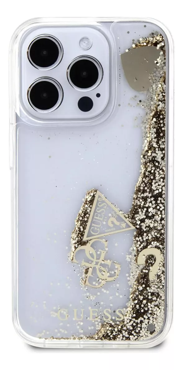 Foto 4 pulgar | Funda Para Iphone 15 Pro Guess Glitter Case Premium Original