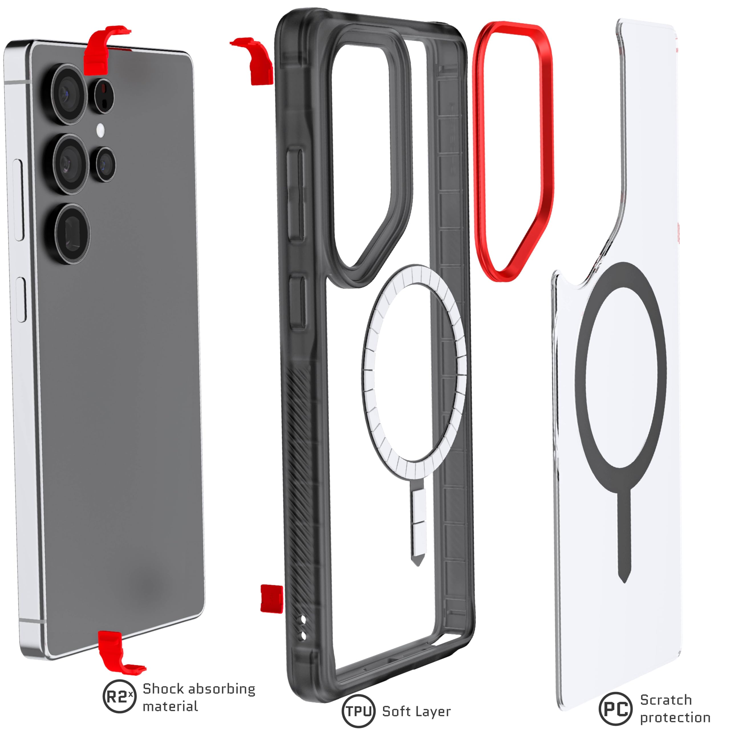 Foto 6 pulgar | Funda De Teléfono Ghostek Covert Clear S25 Ultra Magsafe Para Samsung - Venta Internacional.