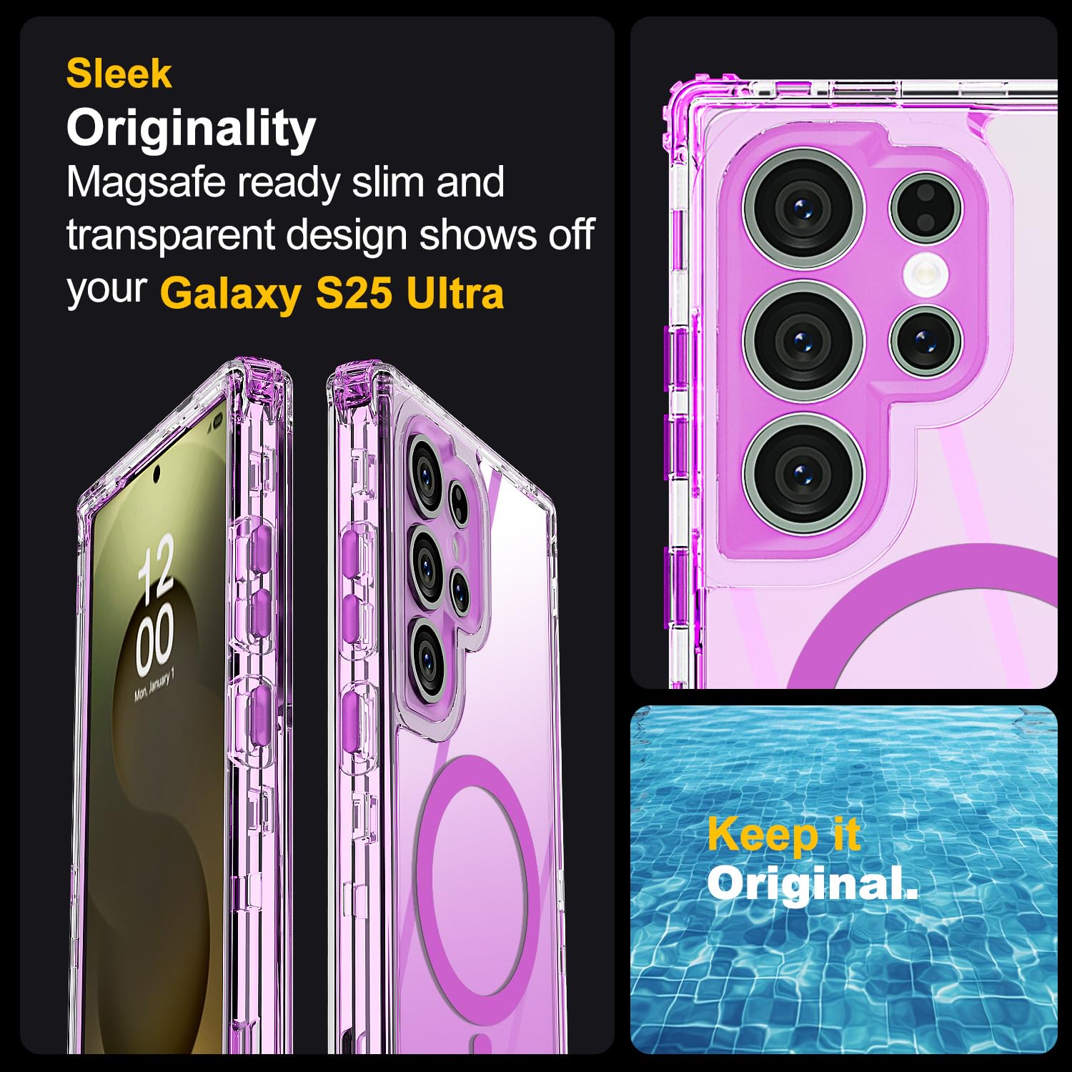 Foto 6 | Funda Aicase Para Samsung Galaxy S25 Ultra Con Magsafe Clear - Venta Internacional.