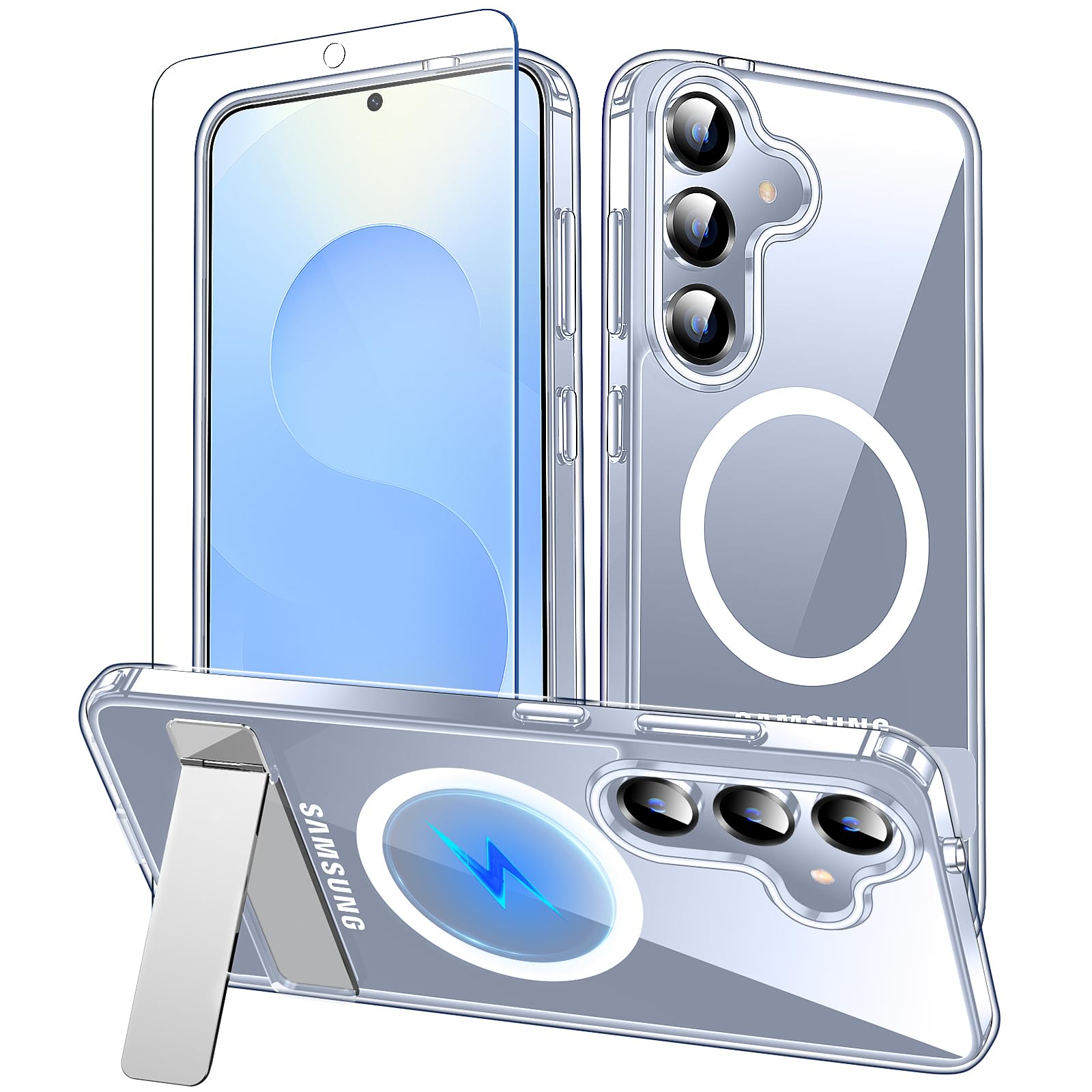 Foto 1 | Funda De Teléfono Xiwxi Para Samsung Galaxy S25 Con Soporte Transparente - Venta Internacional.