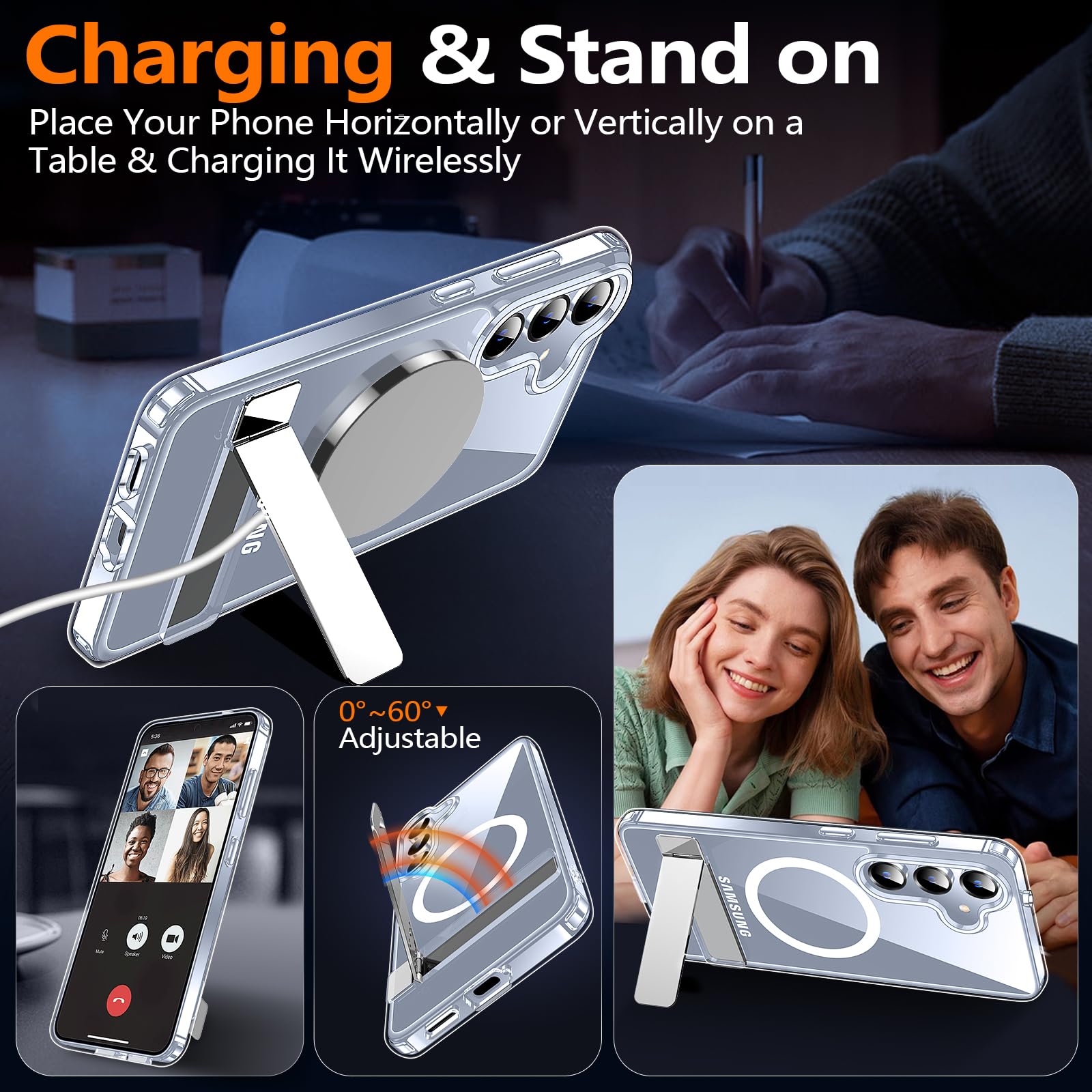 Foto 6 | Funda De Teléfono Xiwxi Para Samsung Galaxy S25 Con Soporte Transparente - Venta Internacional.