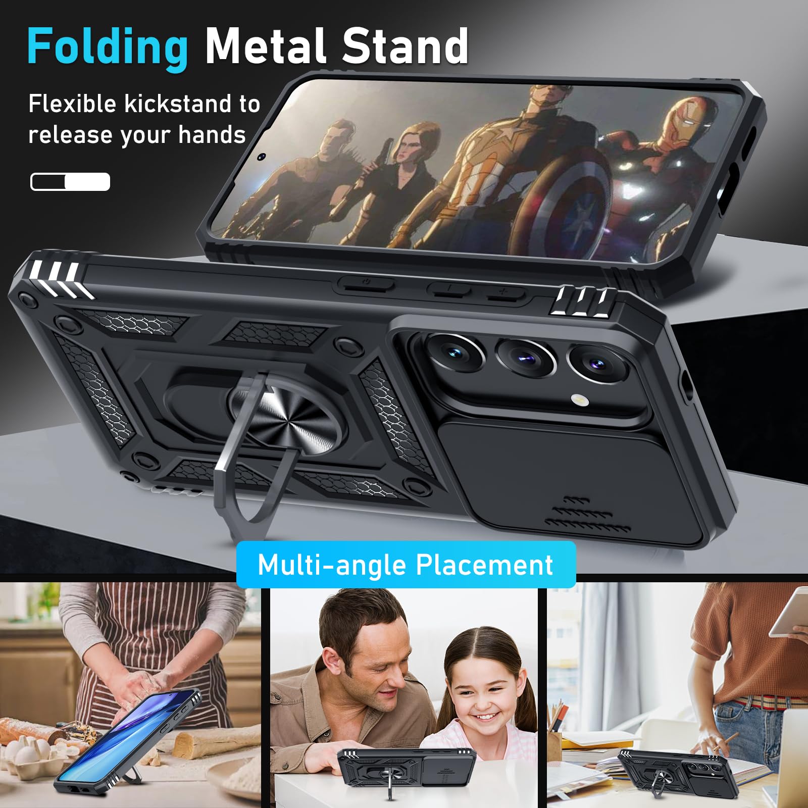 Foto 2 | Funda De Teléfono Janmitta Compatible Con Samsung Galaxy S25/s24 Negra - Venta Internacional.