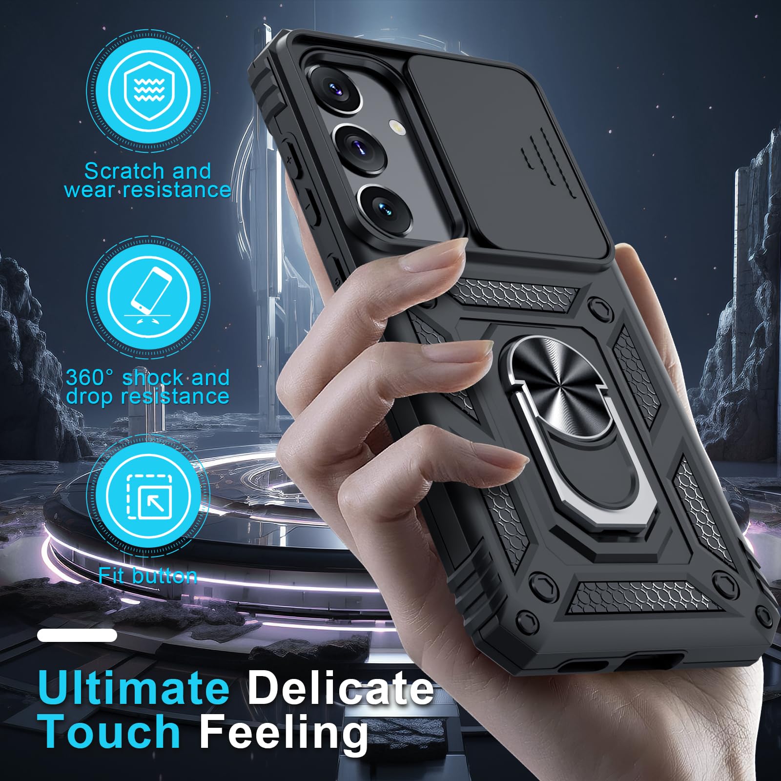Foto 8 pulgar | Funda De Teléfono Janmitta Compatible Con Samsung Galaxy S25/s24 Negra - Venta Internacional.