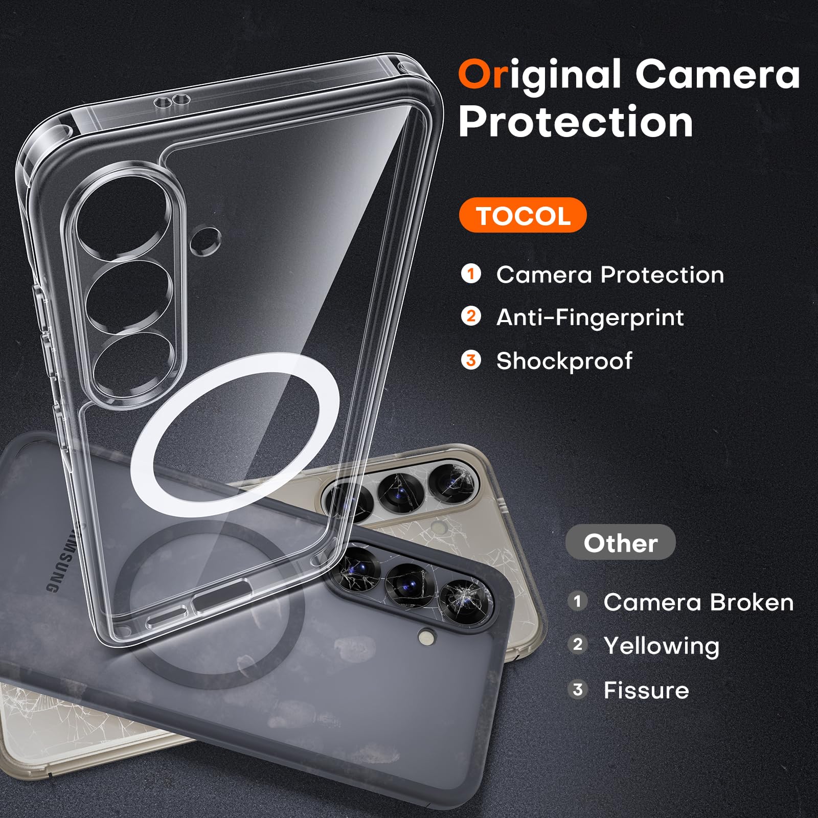 Foto 6 pulgar | Funda Magnética Tocol Para Samsung Galaxy S25 De 6,2 Pulgadas, Transparente - Venta Internacional.