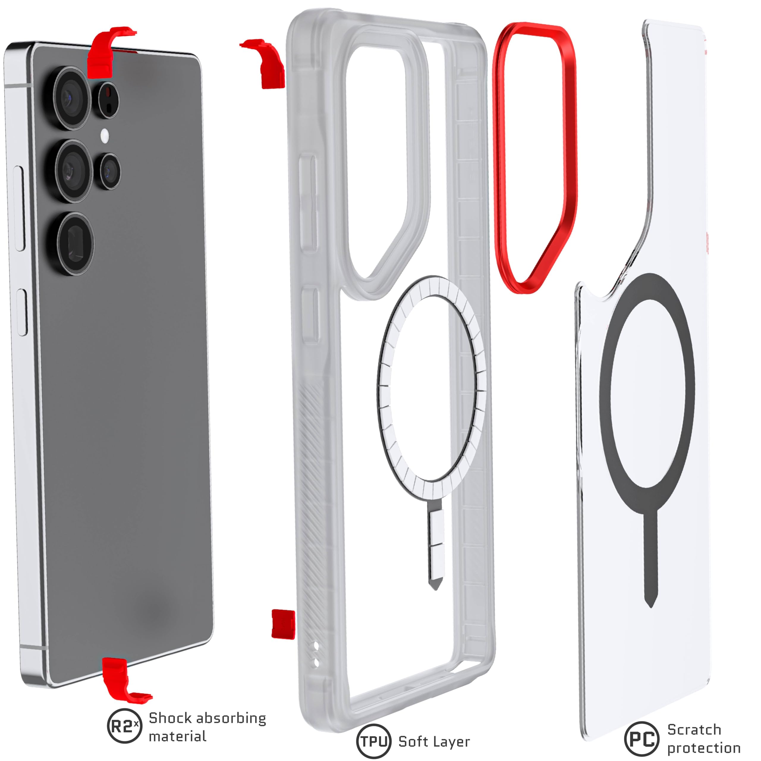 Foto 6 pulgar | Funda De Teléfono Ghostek Covert Clear S25 Ultra Magsafe Para Samsung - Venta Internacional.
