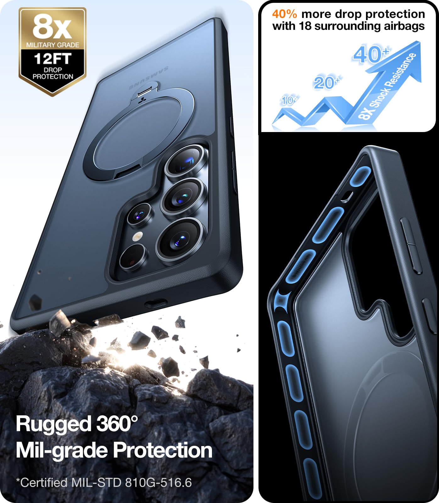 Foto 5 | Funda De Teléfono Torras Ostand Spin Con Soporte Para Samsung S25 Ultra - Venta Internacional.