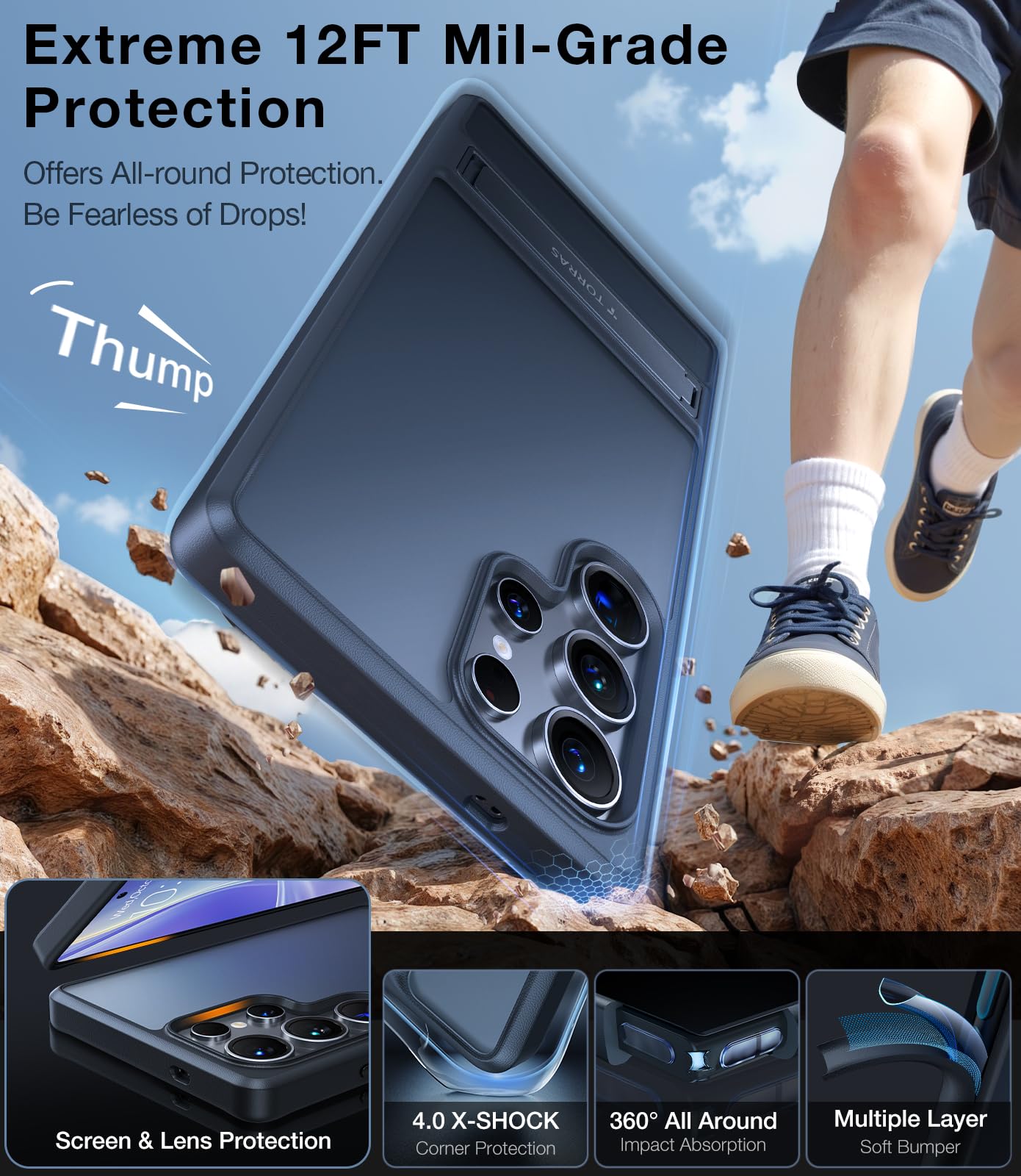 Foto 3 pulgar | Funda De Teléfono Torras A Prueba De Golpes Con Soporte Para Samsung S25 Ultra - Venta Internacional.