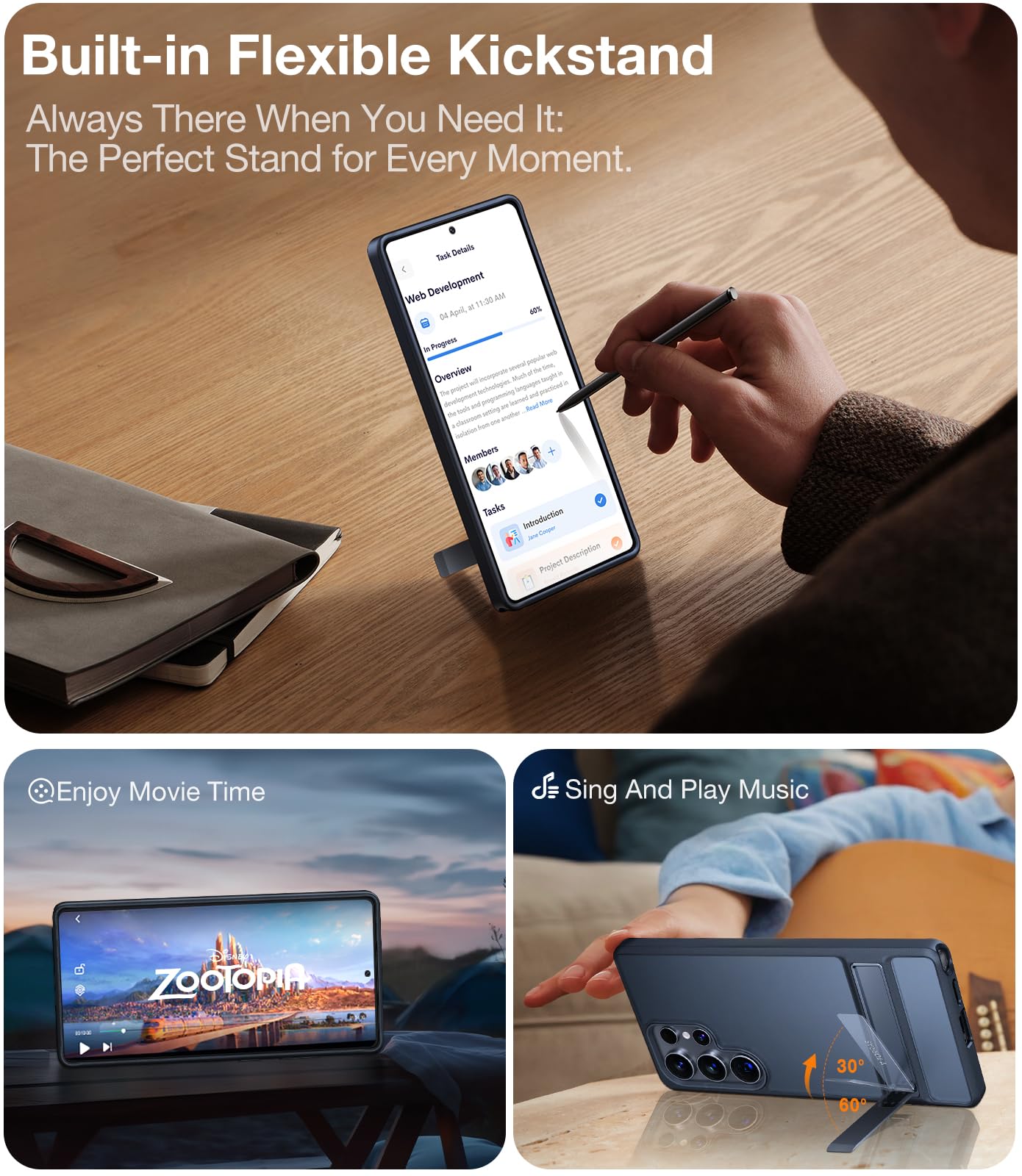 Foto 5 | Funda De Teléfono Torras A Prueba De Golpes Con Soporte Para Samsung S25 Ultra - Venta Internacional.