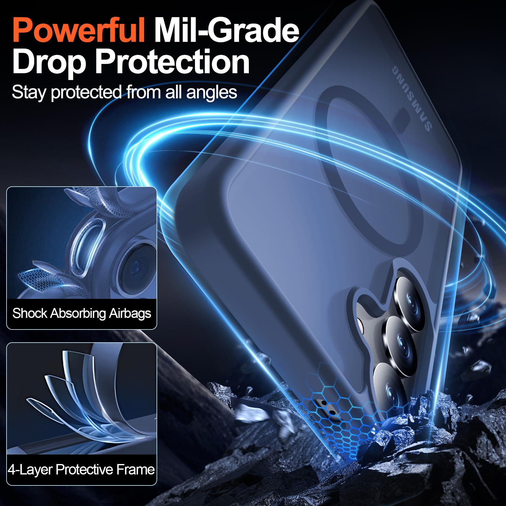 Foto 4 pulgar | Funda Mozoter Para Samsung Galaxy S25 Plus Con Magsafe Blue - Venta Internacional.
