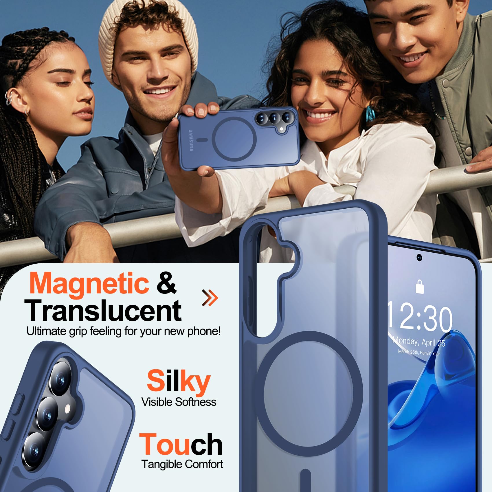 Foto 8 pulgar | Funda Mozoter Para Samsung Galaxy S25 Plus Con Magsafe Blue - Venta Internacional.