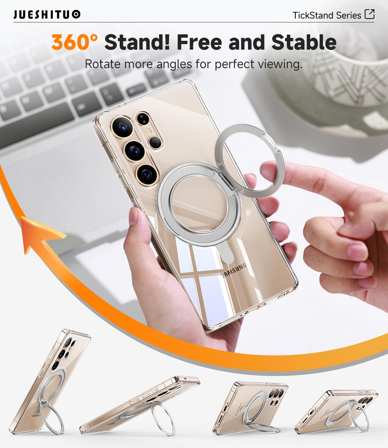 Foto 4 pulgar | Funda De Teléfono Jueshituo 3 En 1 Tickstand Para Samsung Galaxy S25 Ultra - Venta Internacional.