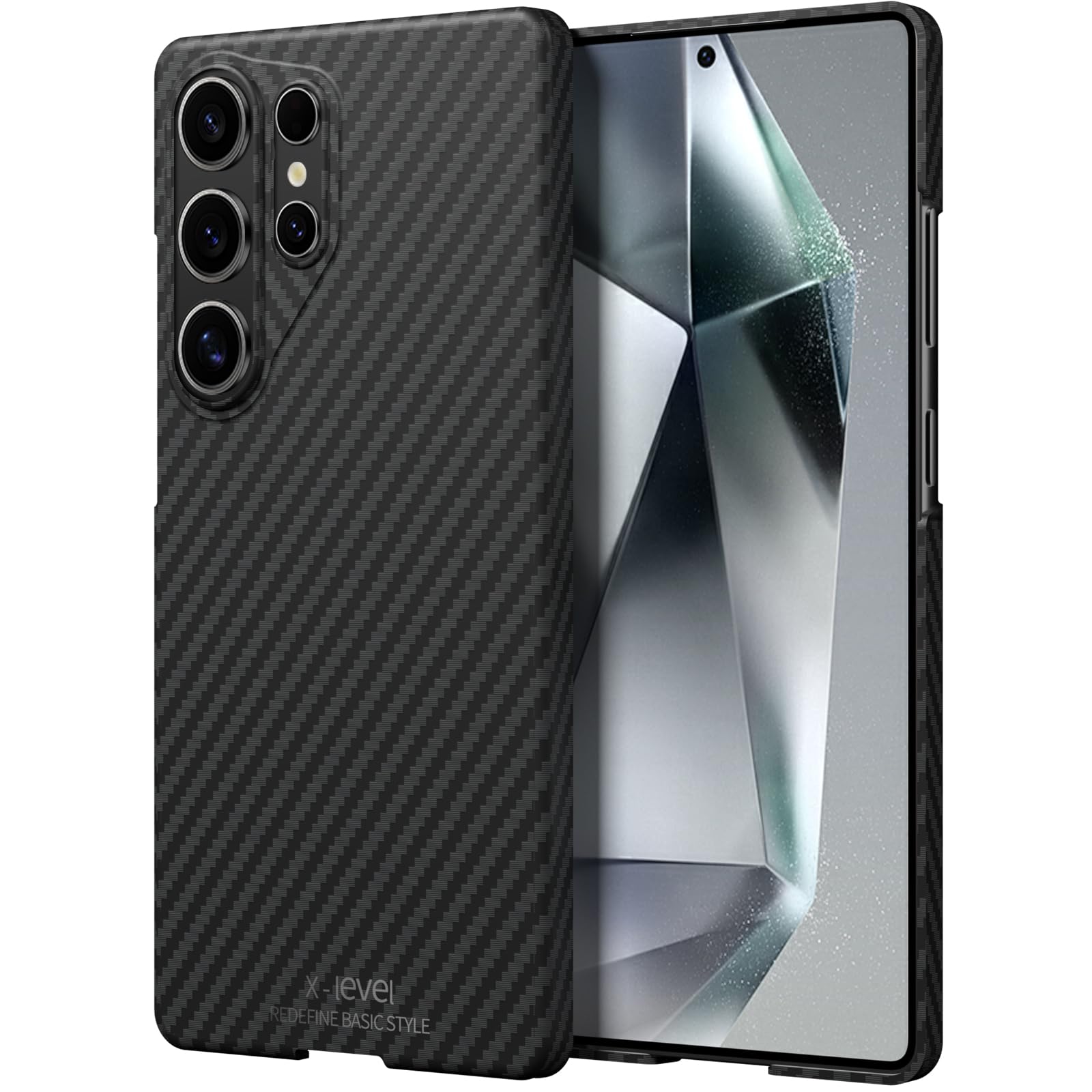 Funda De Teléfono De Fibra De Carbono Con Diseño De Nivel X Para Samsung S25 Ultra - Venta Internacional.